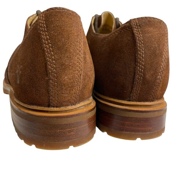 FRYE Mens Oxford Lace Up Cap Toe Shoes Size 10.5 D Tan Suede Leather main image 7